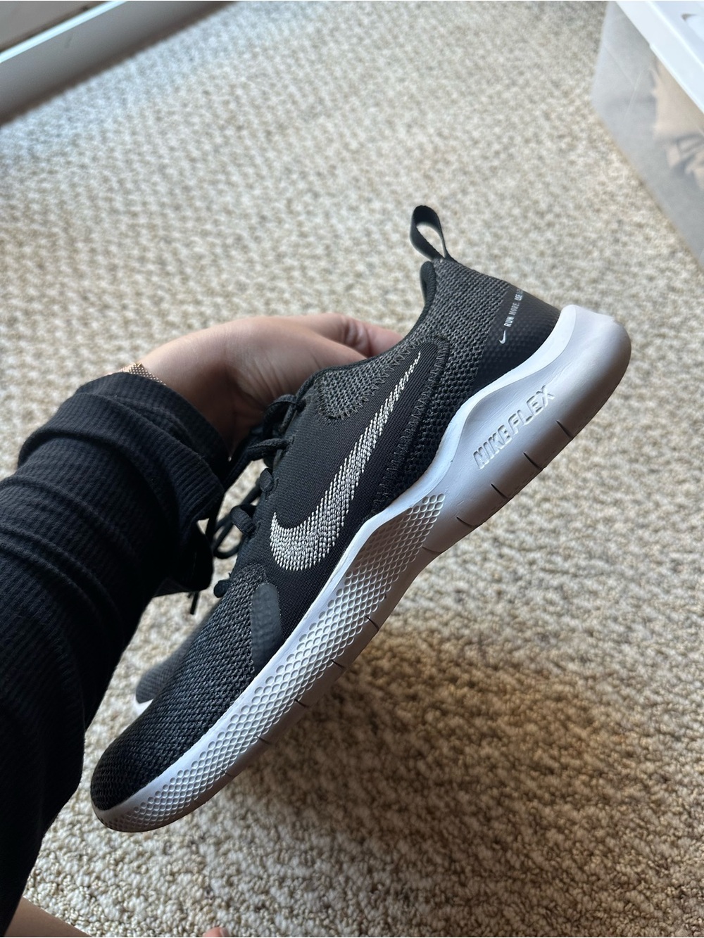 Nike Black and White Flex Runner